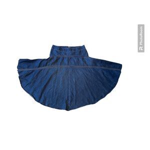 TRANSIT denim mid length flare skirt with zipper XL
